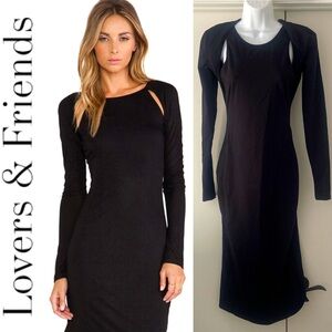 Lovers + Friends Black Long Sleeve Dress